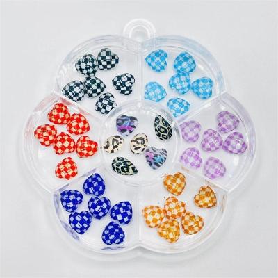 China Festival Holiday Unique Finger Decoration Oosi De Unique Leopard Grid Design Resin Flat Back Irregular Rhinestone For Manicure Decoration for sale