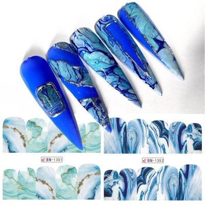 China Festival Holiday Finger Gradient Mable Starry Sky Nail Water Decoration Oosi Sticker Set Letter&Love for Stylish Women Nail Art Decoration Water Transfer Nails for sale