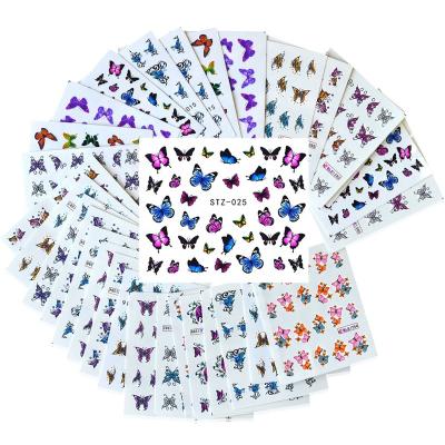 China Colorful Nail Art Beautiful Butterfly Water Transfer Stickers Decoration Oosi De Mixed 30pcs 15Design Festival Holiday Finger Water Transfer Nail Sticker for sale