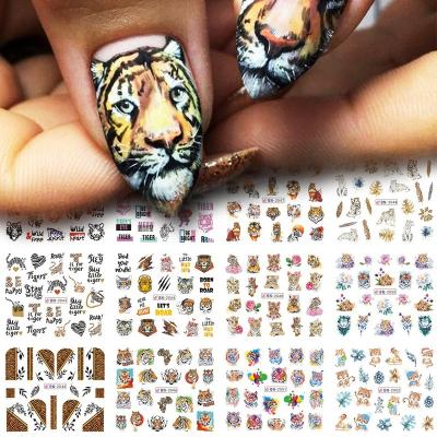 China Oosi De New 12pcs Festival Holiday Finger Nail Decals Set Nail Art Sticker Decals Year Water Transfer Tiger Animal Water Nail Art Decals Stickers for sale