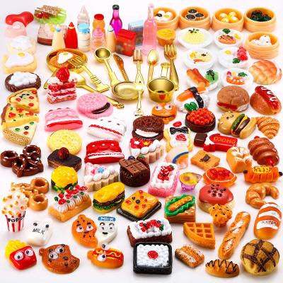 China Europe Miniature Food Drinks Mixed Toys Pretend For Dollhouse Kitchen Play Resin Mini Food For Doll Room for sale