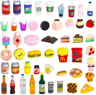 China Europe Miniature Food Drinks Mixed Toys Pretend For Dollhouse Kitchen Play Resin Mini Food For Doll Room for sale