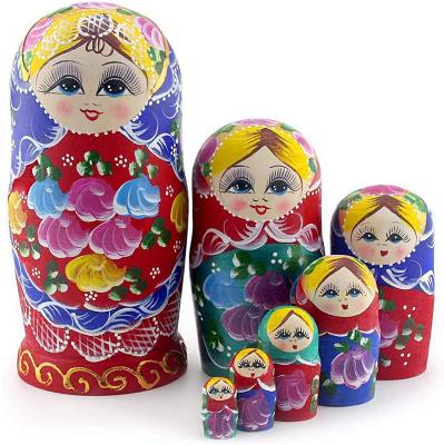 China Europe Wooden Cute Dog Russia Handmade Nesting Dolls Gift Wishing Doll Matryoshka Traditional for sale