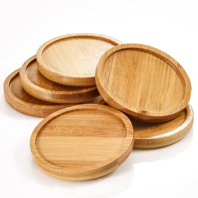 China Europe Bamboo Plant Coaster Round Plants Coasters Pot Tray for Plant Flower Succulent Pots Rack for sale