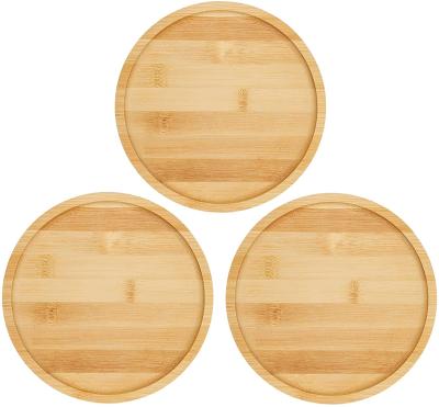 China Europe Bamboo Plant Coaster Round Plants Coasters Pot Tray for Plant Flower Succulent Pots Rack for sale