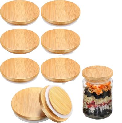 China Europe Bamboo Jar Lids Say Wide Storage Seal Canning Lipstick Lid Fits Jars 70mm Regular Mouth 86mm Wide Mouth for sale