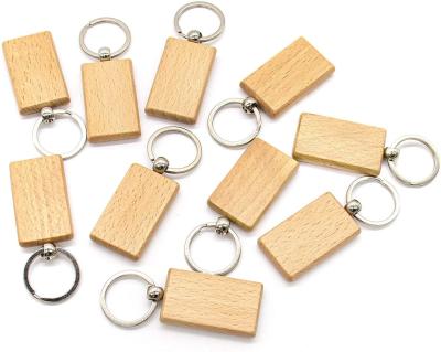 China Wooden Key Chain Key Ring Key Tags Personalized White Wood Natural Material or Best Gift Craft for sale