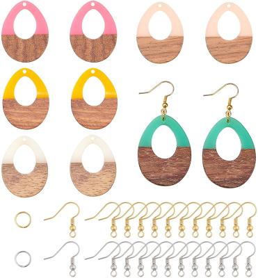 China Europe Wood Earring Pendants Wooden Teardrop Jewelry Findings For Earring Making for sale