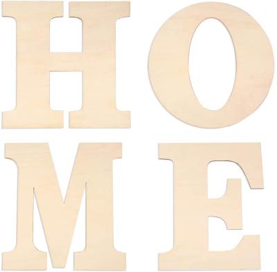 China Europe Large 12 Inch Letter Wooden Unfinished Wooden Panel Letters Home For DIY Wall Decoration for sale