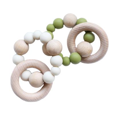 China Favorable Price Carry Customized Size Baby Wooden Easy Teether Ring Toys Excellent Quality From Europe for sale