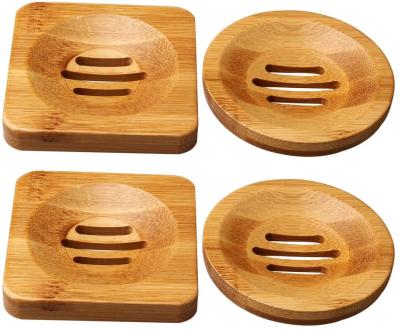 China 2021 Europe Favorable Prices Round Hand Craft Soap Dish Storage Natural Wooden Bamboo Rack For Home for sale