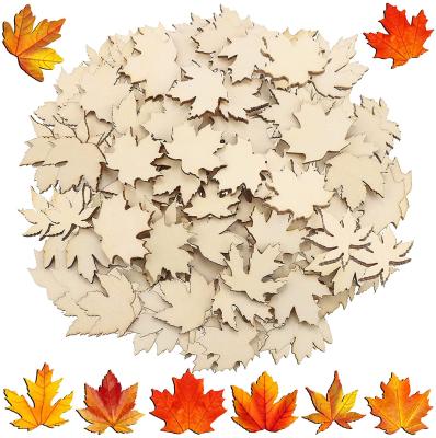 China Europe Laser Cut Wood Embellishment Wooden Leaves Shape Craft Wedding Decoration for sale