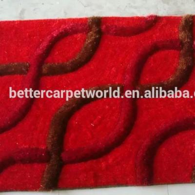 China Shaggy 3D Jacquard Red Carpet Made In China Factory Low Price for sale