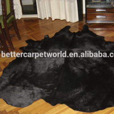 China Modern Full Pcs Black Cowhide Carpet for sale