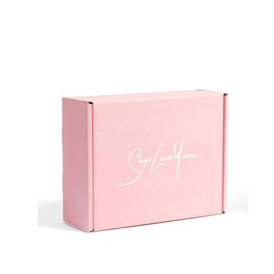 China Recyclable Custom Logo Rose Color Cosmetics Corrugated Free Sample Courier Shipping Box for sale