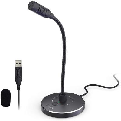 China Gooseneck Microphone Laptop Computer Microphone with Mute Button USB Gooseneck Plug-and-Play Condenser Microphone for sale