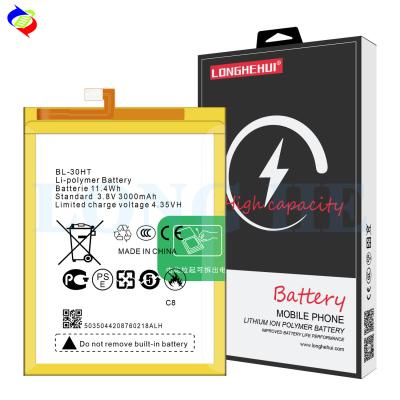 China Lithium-ion lithium-polymer batterijen BL-30HT 3000mAh 3.85V Voor Tecno C8 Originele lithium-ion batterij voor mobiele telefoons Te koop