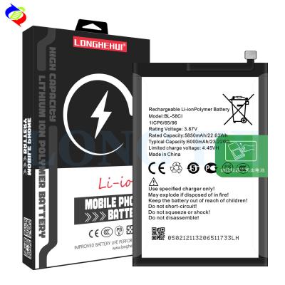 Chine Batterie polymère au lithium-ion haute capacité 6000mAh BL-58CI pour itel P40 P662L Originale 100% authentique à vendre