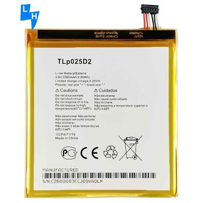 중국 8050E 8050D 9001X 5098O 휴대 전화 배터리 TLP025D2 2580mAh 3.8V 알카텔 픽시 4 6.0 판매용