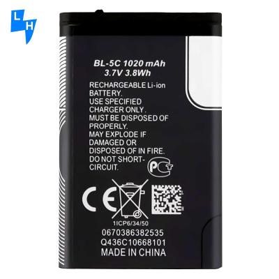 China 500PCS MOQ BL-5C 1020mAh Battery for Nokia C2-01 2700 Classic 6030 3110C 1100 1200 1650 for sale