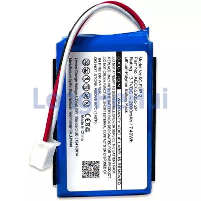 China 2000mAh RECHARGABLE Replacement Speaker Battery for JBL-Flip 2 2013 3.7V AEC653055-2P for sale