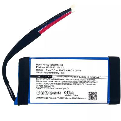 China Powerful Replacement Li-polymer GSP0931134 01 Speaker Battery for JBL-BoomBox 7.4V 10000mAh for sale