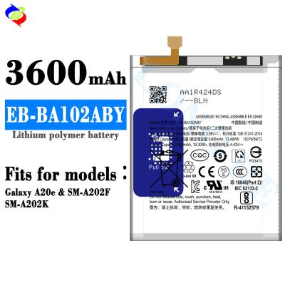 China 3600mAh Lithium polymer battery EB-BA102ABY for samsung Galaxy A20e SM-A202F SM-A202K phone battery for sale