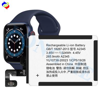 China Lithium ion rechargeable iWatch internal battery A2345 for Watch Series 6 40mm 3.85V 265.9mAh for sale