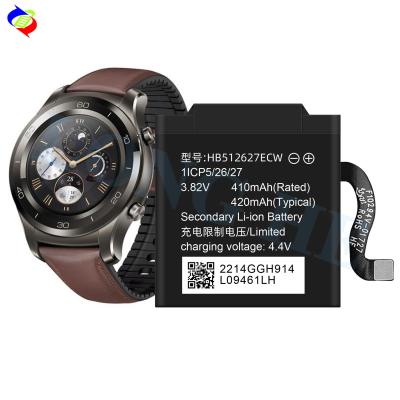 China Rechargeable smart watch HB512627ECW for Huawei watch 2 Pro 4g 3.82v 410mah battery for sale