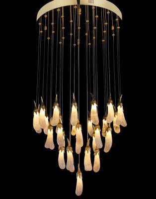 China Modern Stair Chandelier Lighting Crystal Stone Decorative Lighting Pendant Light ETL97002 for sale