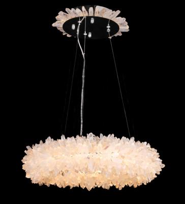 China Modern Crystal Chandeliers Ring Luxury Natural Crystal Chandelier For Housing ETL98001 for sale