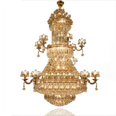 China Beautiful Modern Luxury Yellow Crystal Chandeliers Lighting Porcelain For Villa ETL800043 for sale