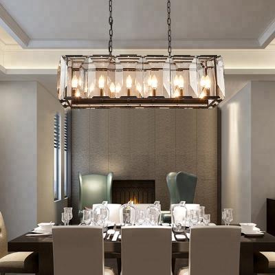 China Contemporary Modern China Harlow Rectangle Crystal Chandeliers Pendant Lights ETL89029 for sale