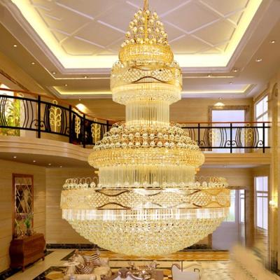 China Large Modern Empire Crystal Chandelier Lighting Luxury Gold Hotel Chandelier Lighting ETL89043 for sale