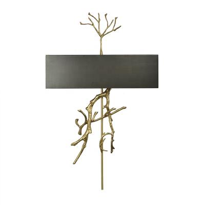 China ETL20039 Creative Modern Copper Wall Lamp Gold Wall Lamp Branch Bedside Bedroom Bedside Lamp Housing for sale