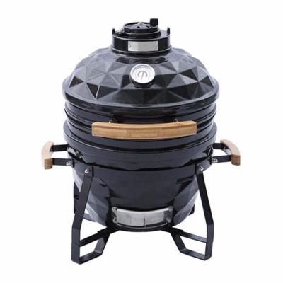 China Factory Price Adjustable Size 15inch MCD Ceramic Diamond Type BBQ Charcoal Grill Kamado Ceramic Grill for sale