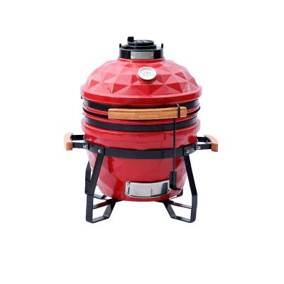 China Factory Adjustable Height 15inch MCD Ceramic Grill Mini Tabletop Used China Clay Kamado Diamond Type For BBQ for sale