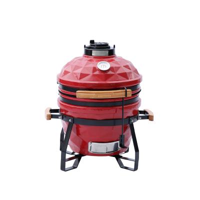 China Factory direct wholesale adjustable mini ceramic barbecue grill diamond size 15inch MCD ceramic kamado grill for sale