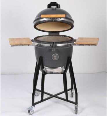 China Height 18inch MCD Factory Price New Adjustable Hinge Effect Outdoor Cooking Ceramic BBQ Oven Kamado Vegetable Garden Charcoal Egg Grill for sale