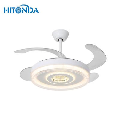 China Wholesale Modern ABS Modern Minimalist Remote Control Decoration Living Room Zhongshan Quiet Led Ceiling Fan With Light for sale