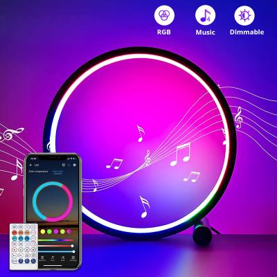 China Minimalist Customized Nordic Minimalist Luxury Popular Remote Control RGB Round Table Decor Led Light for sale