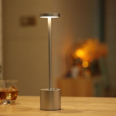 China EUROPEAN Luxury Wireless Rechargeable Aluminum Metal Touch Sensor Hotel Bar Lounge Reading Decoration Led Table Light for sale