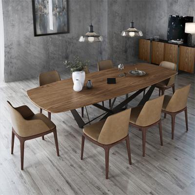 China Nordic modern extendable luxury conference dining table and lounge chair dining table wood table for sale