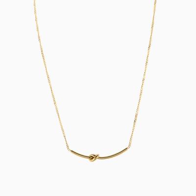 China New CLASSIC Fashion Knotted Pendant Necklace 14K Gold Plated Twisted Chain Necklace For Women Girl Jewelry for sale