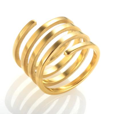 China CLASSIC 16mm Width Multi Layer Ring Simple Personality Gold Plated Rings For Women Fashion Ring Jewelry Gift Wholesale for sale