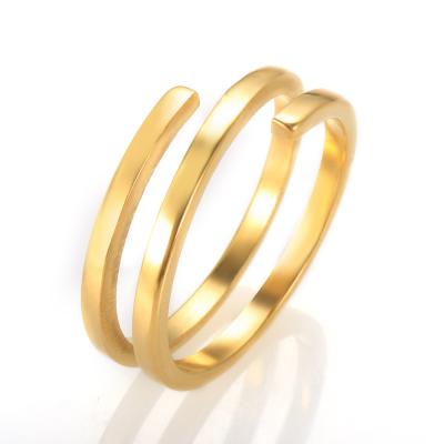 China TRENDY Ring Minimalist Multi Layer 18K Gold Plated Rings For Women Ring Jewelry Gift Wholesale Trendy for sale