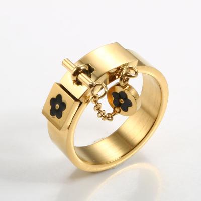 China FASHIONABLE High Quality Gold Plated Jovo Love Stainless Steel Designed Rings For Women Simple Jewelry for sale