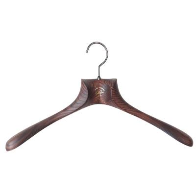 China Modern solid beech wood coat hanger for luxury brand garment display for sale