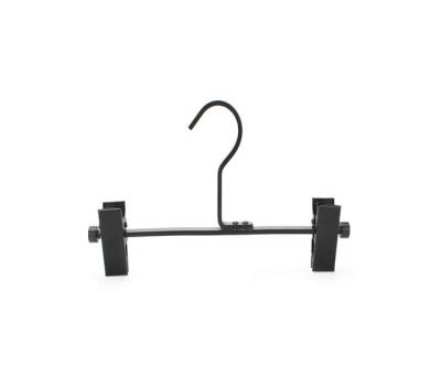 China CLASSIC aluminum alloy black color pants hanger with adjustable clip for garment store display for sale