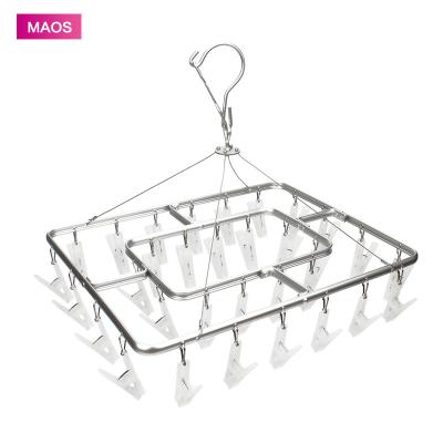 China KOREAN custom silver square shape hook aluminum clothing hanger with logo hanger for sale